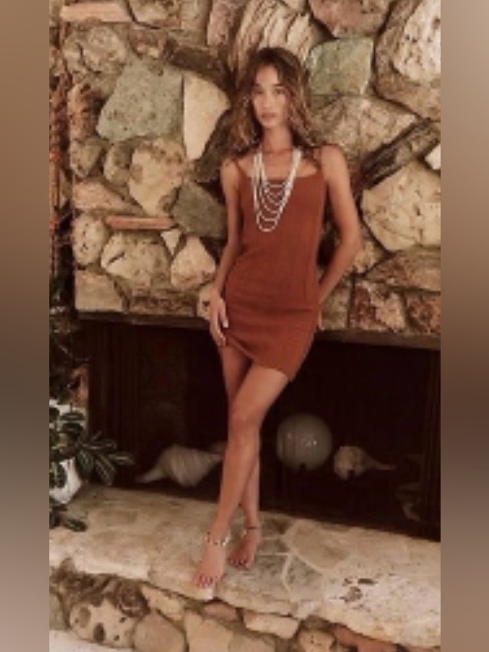 Free People Stellar sweater Women’s Brown Knit Bodycon Dress size medium